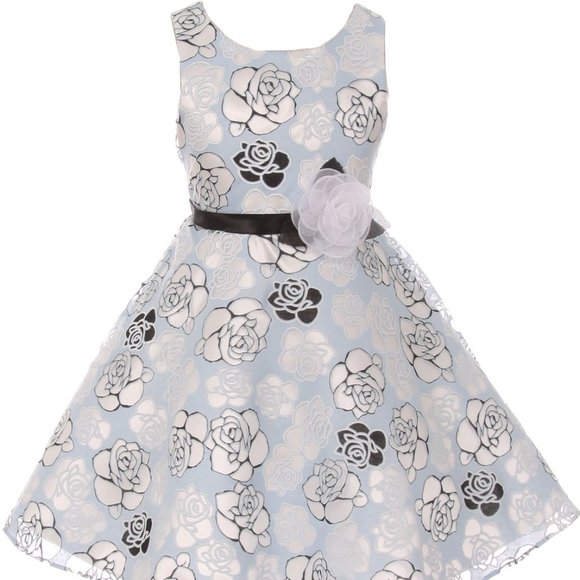 BNY Corner Other - Little Girls Burnout Floral Easter Party Wedding Graduation Flower Girl Dress